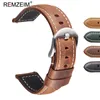 REMZEIM bracelet de montre en cuir véritable 20mm 22mm 24mm 26mm libération rapide bracelet de cheval fou bracelet de montre accessoires 240106