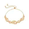 Link Bracelets XP Jewelry -- ( Adjustable ) Fashion Hollow Flower Shaped Draw Chian Bracelet For Women Gold Plated 18 K