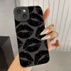 Mobiele telefoon hoesjes Lip bedrukt telefoonhoesje voor iPhone 15 Pro Max hoesjes iPhone 11 12 13 14 Pro XS Max XR X 7 8 Plus Zachte schokbestendige bumper achterkantL240105