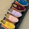 Designers klädskor 47 EUR Par Style Womans Men Top Quality Cashmere Leather Loafers Hög Elastisk nötkött Senet Botten Casual Flat Heel Soft Sole Shoe With Box