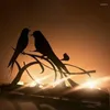 Candle uchwyty metalowe sylwetki podwójne ptaki stać eleganckie domowe ozdoby tabletopa do sypialni do salonu
