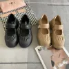 Matelasse mius elbise ayakkabıları kadın platformu Mary Jane Loafers Cowhide Gerçek Deri En Kaliteli Mokasin Kalın Alt Tepe Sandal Partisi