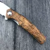 Knife Camping Outdoor EDC Pocket Flipper D2 Blade Combat Knives Folding Knife Survival Hunting Tactical Knife Wood Handle Jackknife