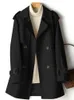 Trench-Coat pour femmes, manteau surdimensionné, décontracté, solide, à la mode, vêtements noirs, veste coréenne, printemps-automne, 240106