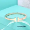 Designer Bracelet Men's Luxury Brand for Women's Fashion Classic T High Quality 18k Gold Titanium Steel Cuff Jewelry