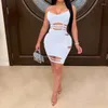 فساتين غير رسمية OMSJ 2024 Chic Hollow Out Straps Mini V-Neck Slim Women Dress Fashion Night Club Summer Bodycon Party Vestidos