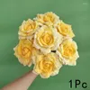 Dekorativa blommor 1 st färdig stickad konstgjord handgjorda virkningssimulering Rose Bouquet Valentine's Day Gifts Wedding Decor