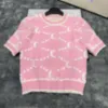 Palm Angel Women Top Short Sleeve Sweater O-Neck Knit Fashion Y2K Ins Style Trendy Letter Print Top Lady Designer T Shirt Högkvalitativ stickad skjortor Polo Shirt 7402