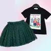 Kinderkleidung Sets Designer Mädchen T -Shirt Schleier Rock Mode Luxusbrand Kleidung Sommer Kinderkinder T -Shirts Kleid Schätze Baumwolle 5885380