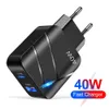 40W PD USB C充電器クイックチャージQC3.0 iPhone 15用の壁充電器アダプター15 Samsung S24 Xiaomi高速充電USB充電器