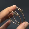 Designer Cartres Bangle High end Seiko Large Nail Earrings V Gold Card Home Silver Rose Jewelry 947O