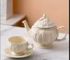 Tassen Retro Relief Keramiktasse 900 ml Teekanne Nachmittagstee Kaffeetasse und Set European Home Kitchen Drinking