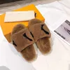 Designer Luxury Bom Dia Paso Lamb Fur Shearling Red Pink Flat Sandals Mules Black Ladies Cotton Slipper With Box