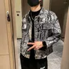 Giubbotti da uomo Coreano Primavera E Autunno Giacca 2024 Harajuku Stampato Casual Uomo Oversize Frangivento Cappotti Ragazzi Outwear Vestiti