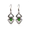 Örhängen halsband set överdriven smycken retro spindelhänge geometrisk metall grön kristall dingle kvinnor cool halloween droppleverans otolj