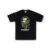 A BATHING A APE HEREN T-shirt Zwart Blauw Aap Hoofd Camo