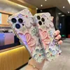 Cell Phone Cases New Oil Colored Petal Phone Case Phone Case For IPhone 15 14 13 12 11 Pro Max Plus Mini XR XS Max X 7 8 Plus Flash Drill CoverL240105