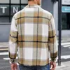 T-shirts pour hommes Chemise imprimée décontractée Automne et hiver Robe à carreaux à manches longues à simple boutonnage