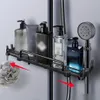 Extendable Shower Shelf Bathroom Without Drilling Shampoo Tray Storage Holder Accessories 240108