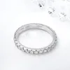 Smyoue 0,9ct 2 mm Pierścień dla kobiet mężczyzn Pełny enternity mecz ślubny zespół diamentów 100% 925 Solid Srebrne Pierścienie 240106