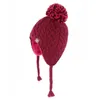 Chapéus de inverno de malha para crianças capa de orelha quente meninos meninas bobble chapéu pompom lã misturada veludo crianças bonito bola de pele acolchoada tampas 240108