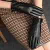 Pięć palców Rękawiczki prawdziwe skórzane kobiety eleganckie jagnięta jesienne zimowe miękkie termiczne wyłożone kobiety jazda