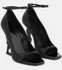 2024 verão famosa marca opyum sandálias sapatos cristal-embelezado tornozelo tiras de salto alto vestido de festa casamento senhora elegante andando EU35-43
