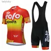 Cykeltröja sätter nya Eolo Kometa Team Cycling Set Man Bike Jersey Kort ärm Bicycle Clothing Kit MTB Cycling Wear Triathlon Unifore Maillotl240108