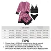 Lingerie de jupe de lit avec robe 4pcs de nuit pour filles confortable et respirante peignoir pour femmes à la maison el