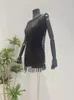 Casual Dresses Beautiful Embellished Fringed Mini Dress Glam Womens Pearls Slim Short Party Birthday Outfits