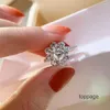 Clusterringen 14K White Gold Ring Mosan Diamond D Color VVS1 Dames Wedding/Betrokkenheid/Verjaardag/Verjaardag/Feest/Valentijnscadeau