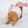 Kitchen Storage 2PCS Wooden Tableware Drain Rack Cover Cutting Board Drying Tools Dish Display Racks Bracket