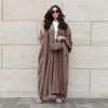 Ethnic Clothing Eid Abaya Dubai Fashion Cardigan Kaftan Arab Turkish Islamic Striped Casual Large Size Latest Designs MQ077