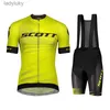 Cykeltröja Set Scott 2024 Summer Cycling Jersey Set Mtb Bicycle Cycling Clothing Mountain Bike Wear Clothes Maillot Ropa Ciclismo Triathlonl240108