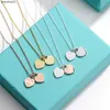 1L3C Designer Tiffansetpendant Halsband T Hem Precision Edition Pure Silver Smooth Face Double Heart Peach Pendant Necklace Collar Chain Designad av Femal