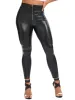 High Waist Zipper Pu Leggings For Women Black Push Up Leggins Lady Sexy Booty Stretch Slim Sport Pants Pu Leather Legging