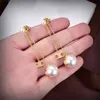 Designer womems brincos pérola moda ce brincos jóias para mulheres pingente letras brinco de luxo das mulheres luxo clássico orelha studs presente