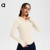 Al Yoga Hoodies Ribbed Corset Full Zip Jacket Long-Sleeve Hooded Jackets Slim-Fit Hip-Längd Sweatshirts Seamless Cable Sticks Jogger Sweattops With Thumb