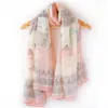 Écharpes 2024 Printemps Été Hiver Femmes Élégant Longue Impression Coton Écharpe Wrap Style Américain Dames Châle En Plein Air Grande Soie