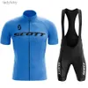 Maglia da ciclismo Set Scott Bicycles Maglia da ciclismo Set MTB Uomo Ciclismo Maillot Maglia da ciclismo estiva Pantaloncini con bretelle Tuta Triathlon Abbigliamento da mountain bikeL240108