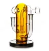 Tubo de fumo de vidro de cor mista de 7,9 polegadas de uso duplo molhado e seco 14mm Quartz Banger Oil Rig DAB Rig Glass Smoking Water Pipe