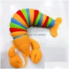 Autres fournitures de fête festives LED Caterpillar Jouets Homard Requin Dauphins en forme de jouet sensoriel amusant peut être tordu avec désinvolture Adt Dhz3A