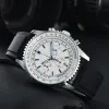 Bentley 2023 NYA HERREN WATCH QUARTZ Luxury Navitimer B01 Dial Brand Chronograph Belt High Quality Rubber Watch Band Wristwatch 002