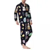 Men's Sleepwear Happy Easter Autumn Colorful Egg Graphic Casual Oversize Pajama Sets Men Long Sleeve Kawaii Sleep Nightwear