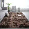 Modern enkel ren färg tiedye gradient mattor vardagsrum te bord kudde långt hår kan tvättas fullt sovrum 240108