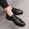 2023 New Men Dress Leather Fashion Derby Shoes Classic Casual Business Wedding Footwear Brown Italy Male Formal Shoe