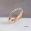 Designer Love Ring Vintage Hot Brand Half Diamond Women's Rings Luxury Jewelry For Women Pure 925 Sterling Silver Lady Party Lock Rings Gift Top Quality