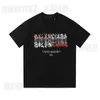 Designer Hommes T-shirts Été T-shirt Géométrie de luxe Classique Lettre rouge Paris Noir Blanc T-shirts Vêtements simples Casual 100% coton Tee-shirt surdimensionné