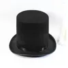 Basker västra fedora för män kvinnor unisex bär vintage topp hatt fast färg y1ua