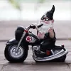 Garden Gnomes Statuebiker w skórzanej kurtce Funny Knomes for Yard Decoroutdoor Krasnoluki